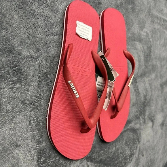 Lacoste Men's Nosara Flip Flop Red - Picture 12 of 14